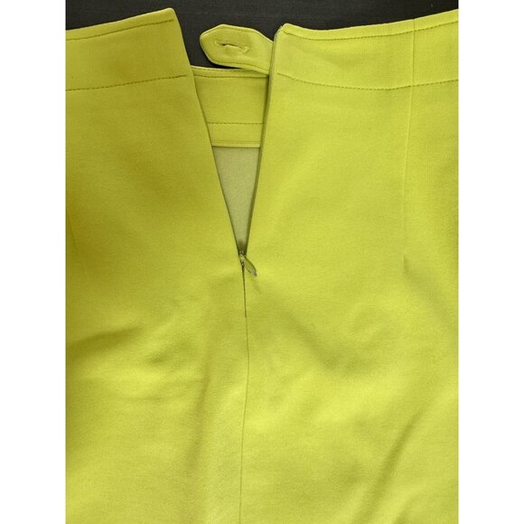 Dana Buchman Y2K Vibrant Neon Yellow‎ Straight Short Skirt Stretch Lined 12 - Picture 7 of 14